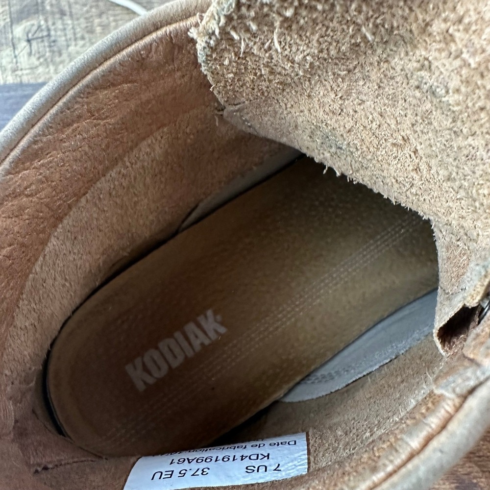 Kodiak Women's Low-Rider Original Tan Leather Ankle Boots Size 7 US 37.5‎ EU - Picture 8 of 10
